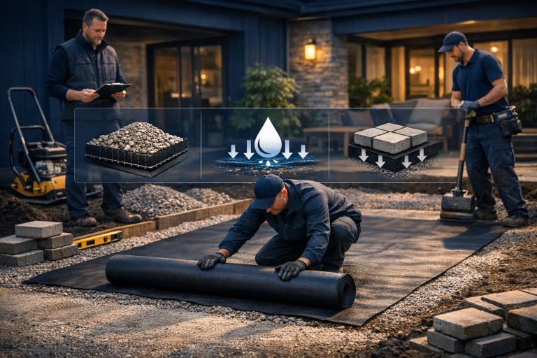 Paver Patio Base Stabilization fabric